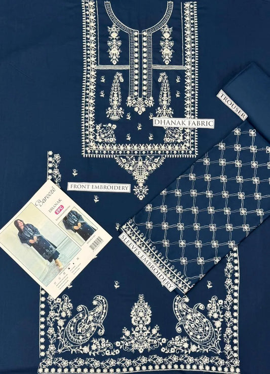 2 Pcs Women's Unstitched Embroidered Suit