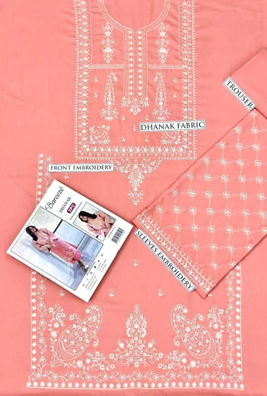 2 Pcs Women's Unstitched Embroidered Suit