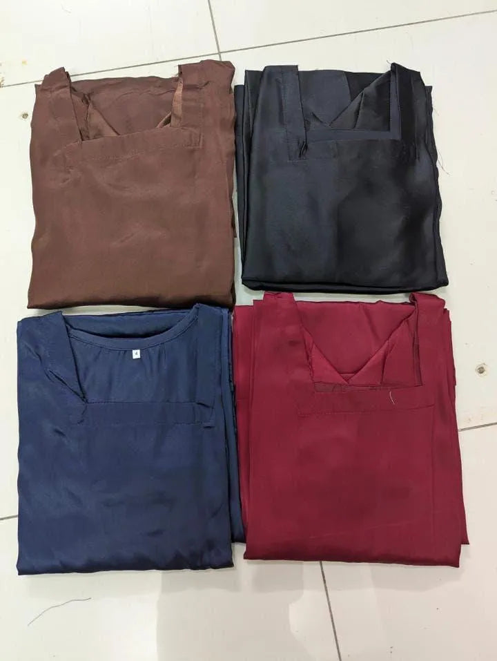 2 Pcs Women's Stitched Shamoz Silk Plain Dress