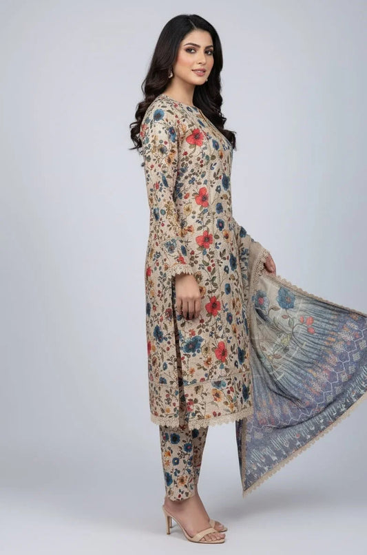 3 Piece almond-beige dress