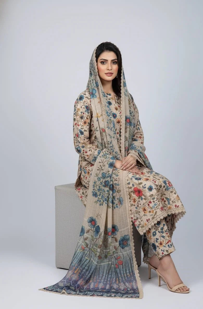 3 Piece almond-beige dress