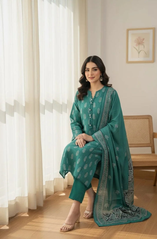 3 Piece The Sea-Mist Lawn Suit