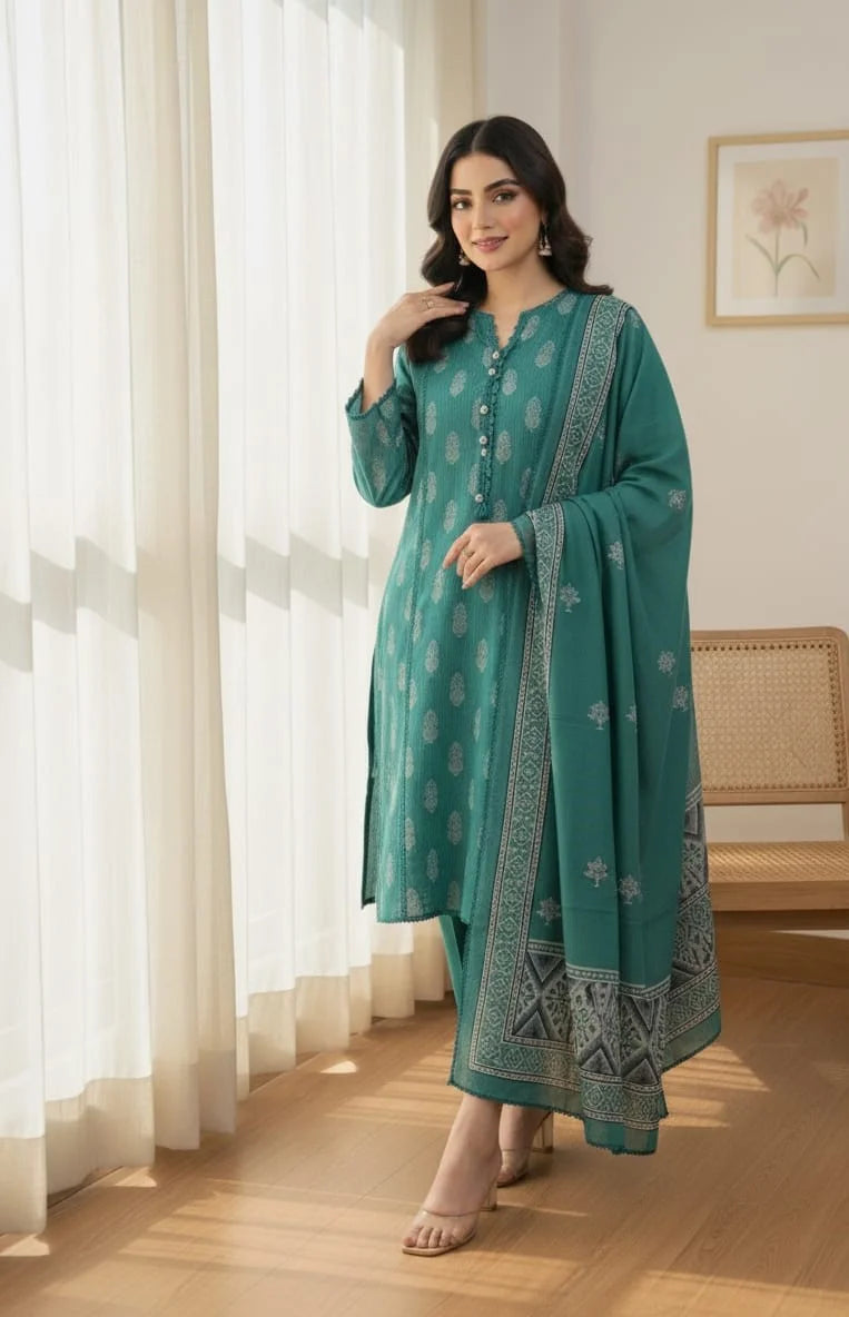 3 Piece The Sea-Mist Lawn Suit