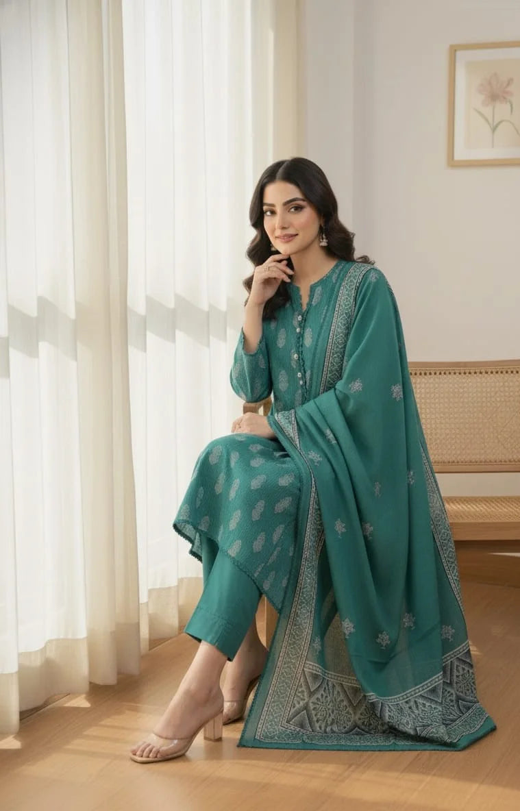 3 Piece The Sea-Mist Lawn Suit