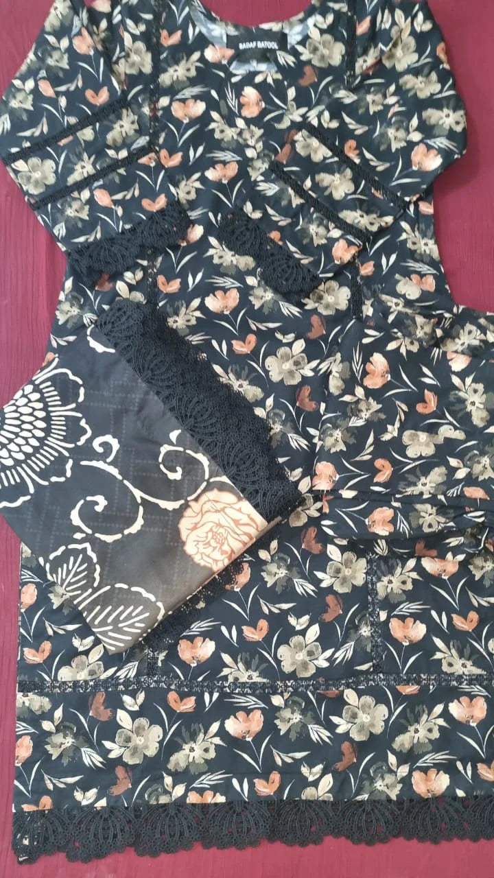 Black Floral 3-Piece