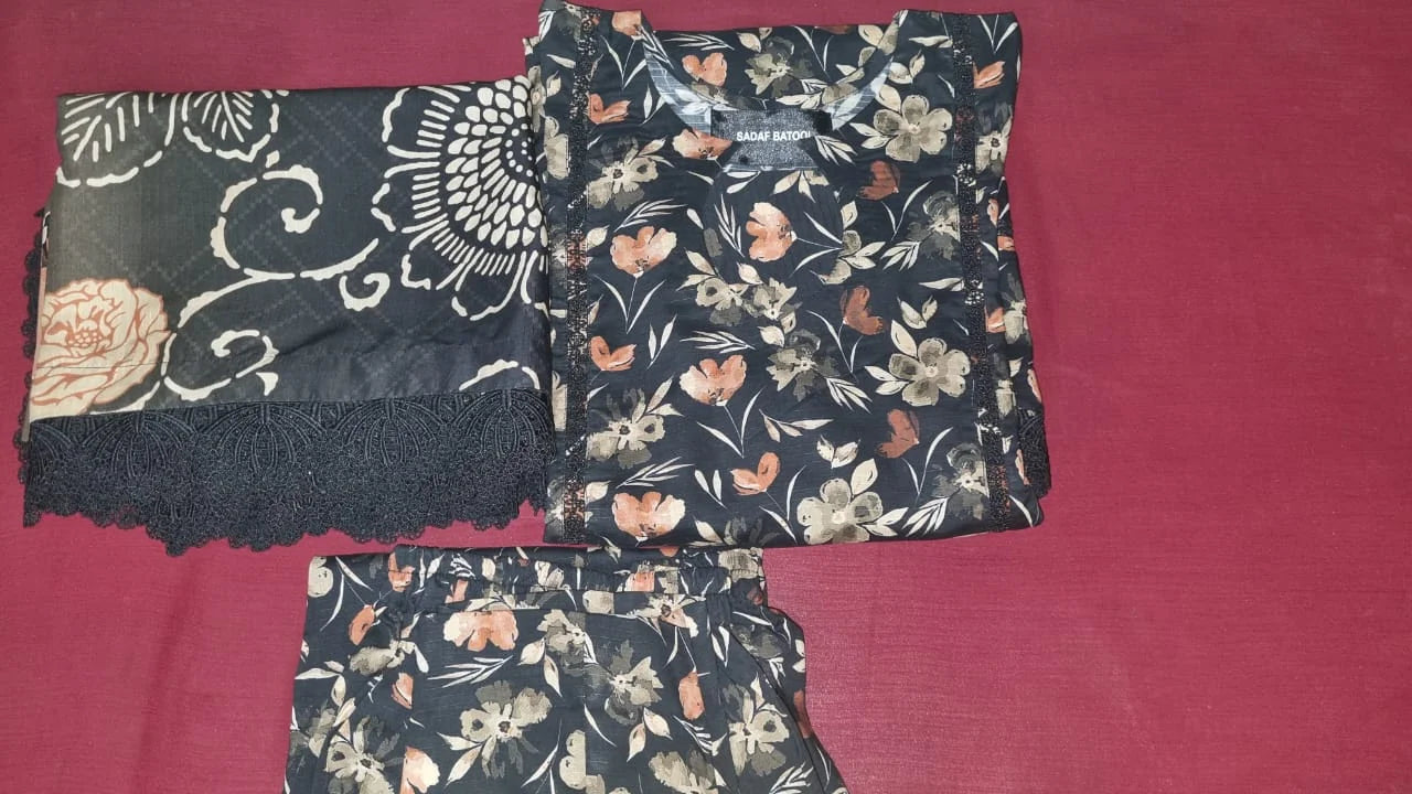 Black Floral 3-Piece