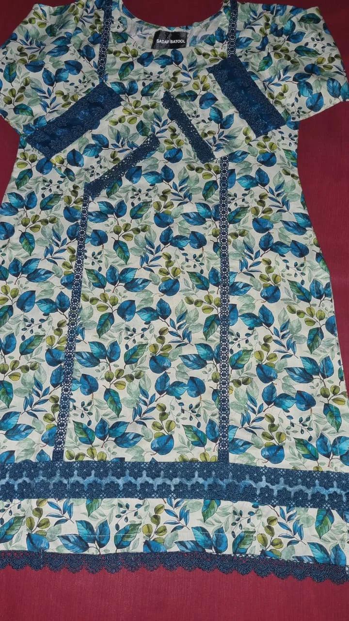 2 Piece Blue Floral Eastern Elegance